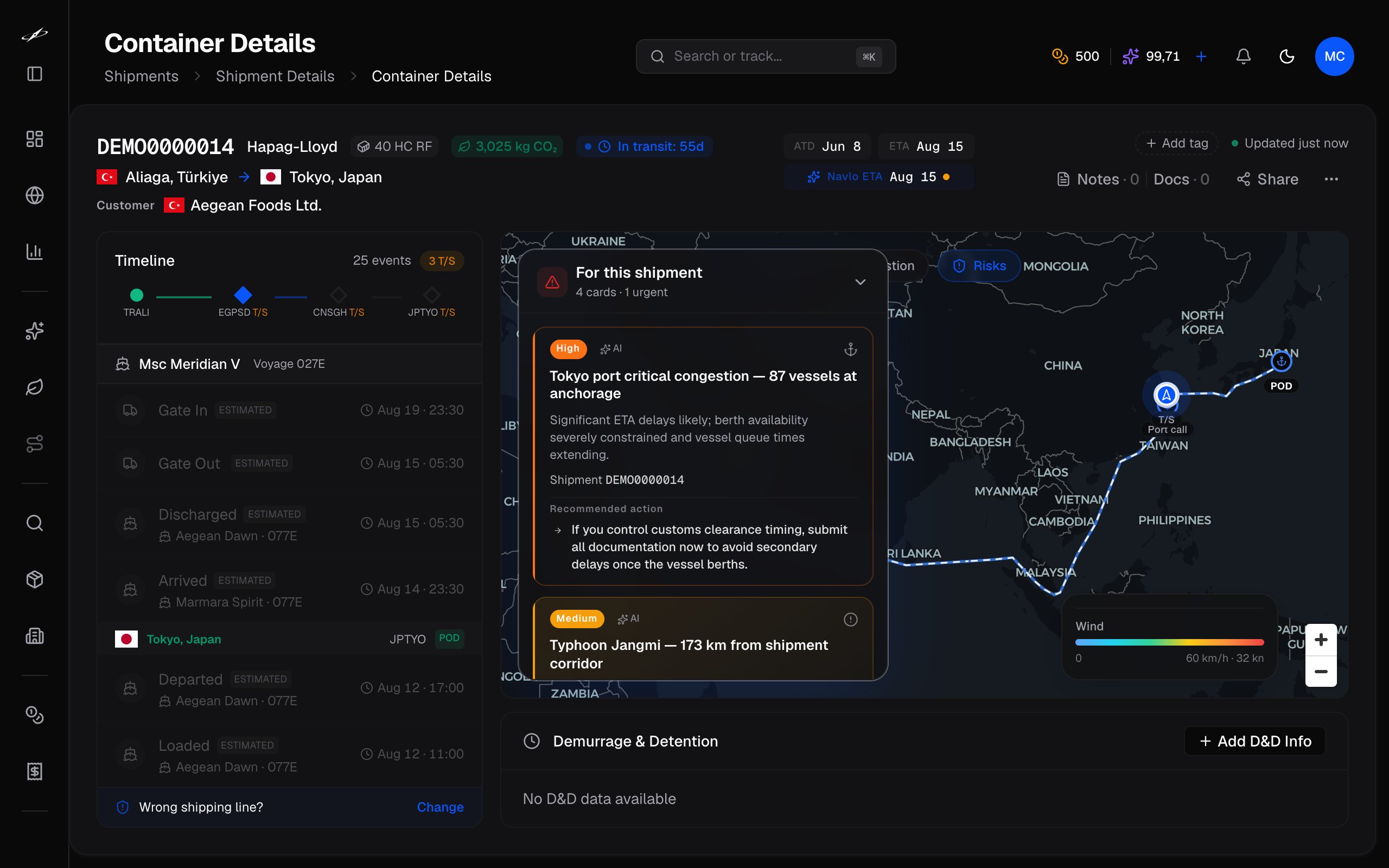 Container Tracking — Navlo product screenshot